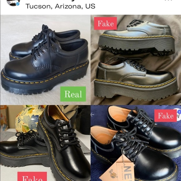 Dr Martens Samples of fake vs real JADON/OAF BOOT - Picture 12 of 16